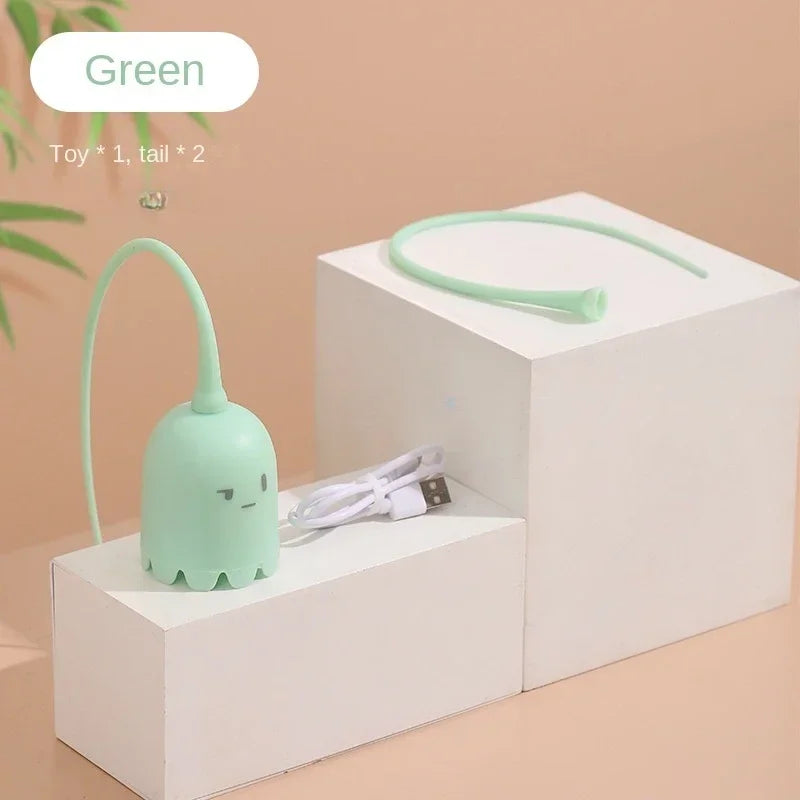 USB Electric Rolling Ball Cat Toy – Interactive Teaser with Mouse Tail