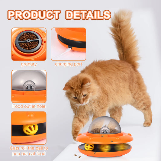 Spaceship Cat Turntable Toy – Interactive Treat Dispenser & Teaser (2025)