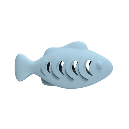 Silicone Fish Cat Chew Toy – Treat Dispenser & Dental Care