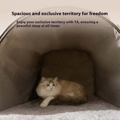 Spacious Pet House – Curved Design Bed with Detachable Curtain for Cats & Large Dogs