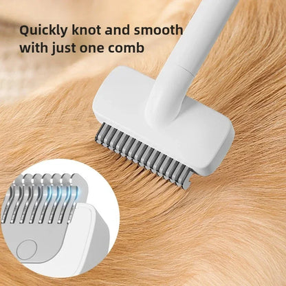 Double-Sided Pet Fur Knot Cutter & Shedding Comb