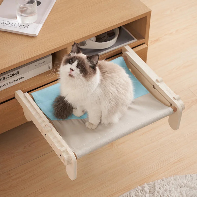 4 Seasons Wooden Cat Bed – Versatile & Cozy Hammock