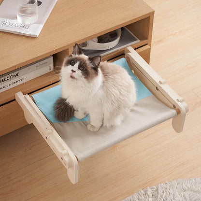 4 Seasons Wooden Cat Bed – Versatile & Cozy Hammock