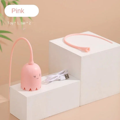 USB Electric Rolling Ball Cat Toy – Interactive Teaser with Mouse Tail