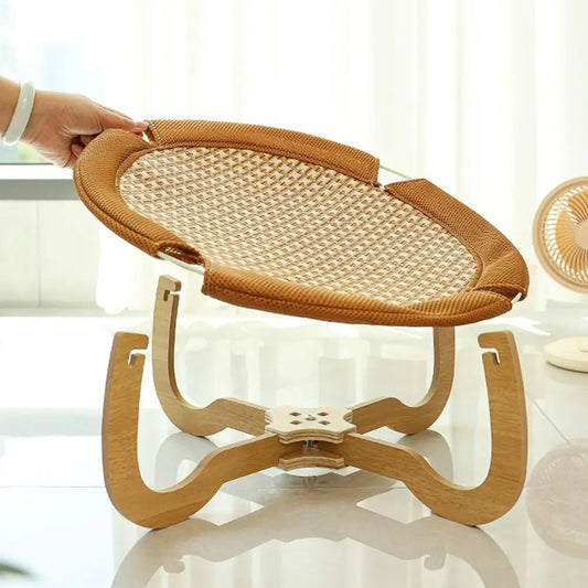 Sturdy Wooden Hammock Bed for Cats & Small Dogs