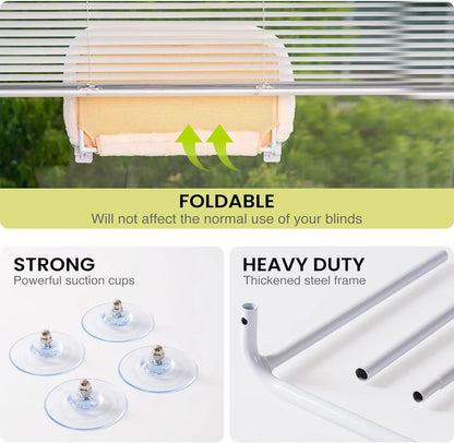 Foldable Cat Window Perch – Space-Saving Hammock with Suction Cups & Soft Cover
