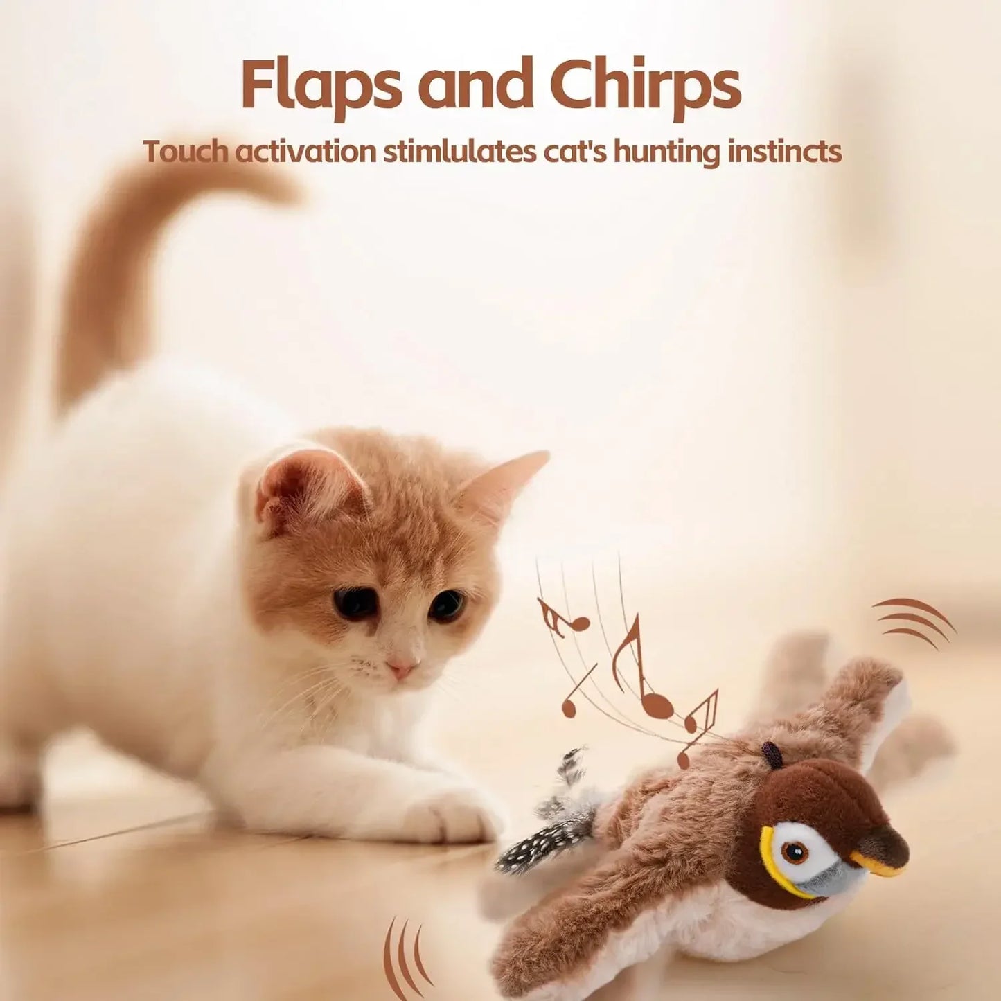 🦜 Interactive Chirping Flapping Bird Toy – The Ultimate Fun for Your Cat! 🐾
