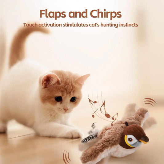 🦜 Interactive Chirping Flapping Bird Toy – The Ultimate Fun for Your Cat! 🐾
