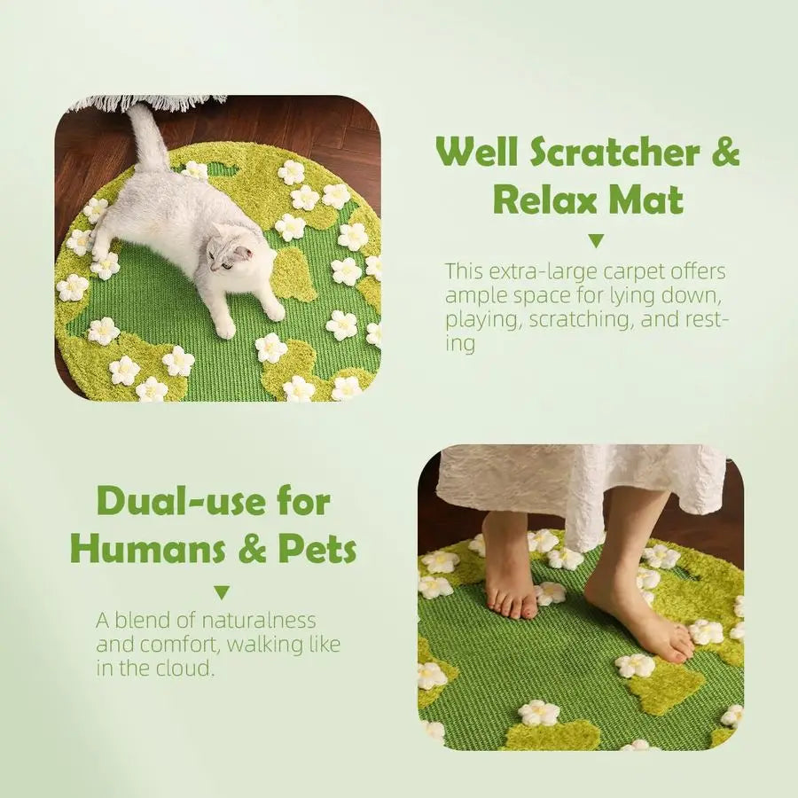 Large Sisal Cat Scratcher Rug (31")