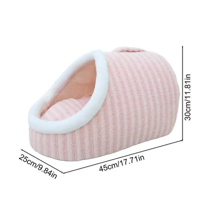 Cozy Slipper Cat Cave – Covered Hideaway Bed for Indoor Cats