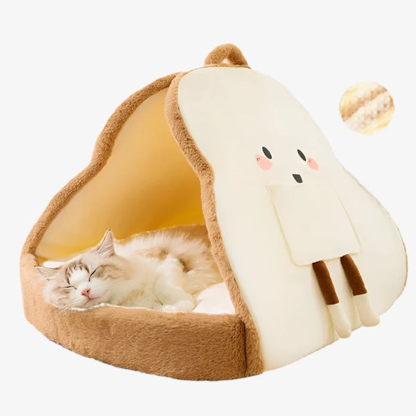 Cozy Bread-Shaped Cat House – Warm, Comfy & Perfect for Winter!