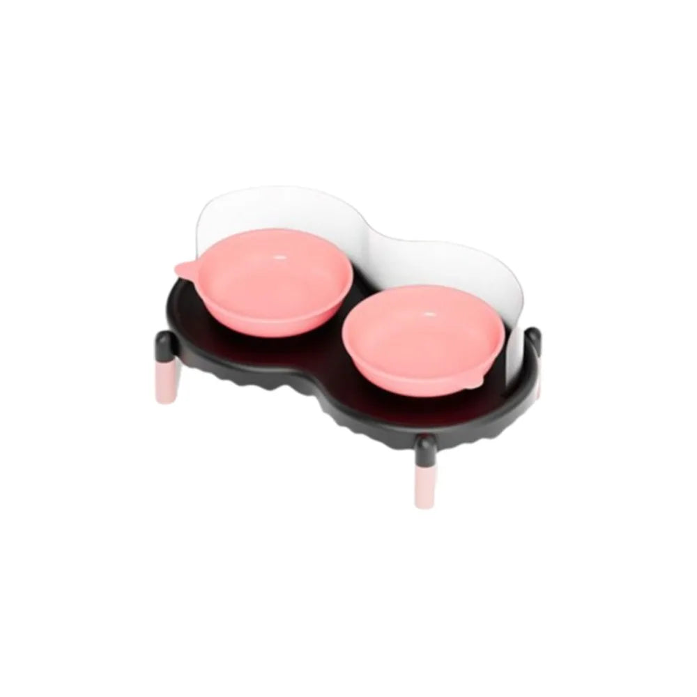 Anti-Slip Ceramic Double Cat Bowls – Elevated Stable Feeder