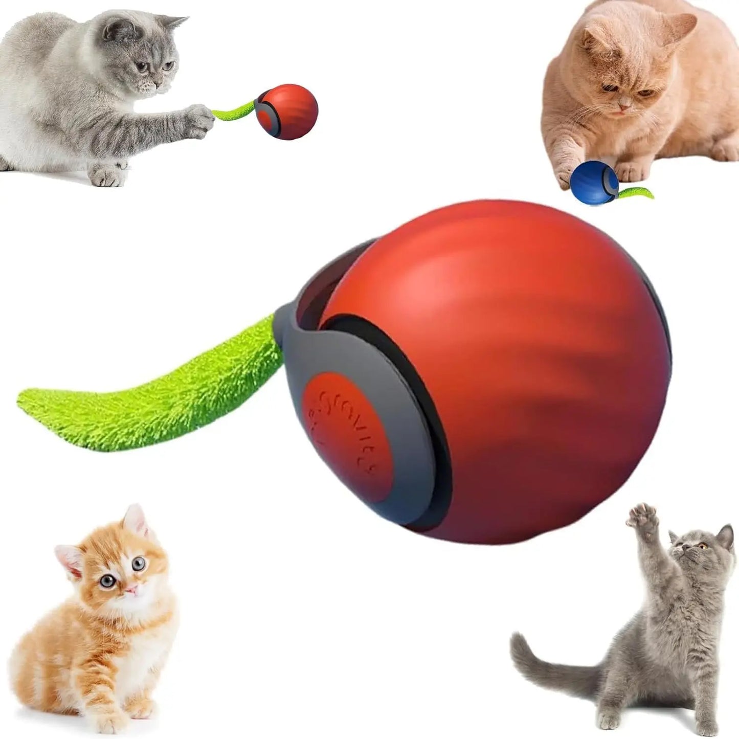 Speedy Tail 2.0 Smart Cat Toy Ball – Two-Speed, Automatic Moving Interactive Toy