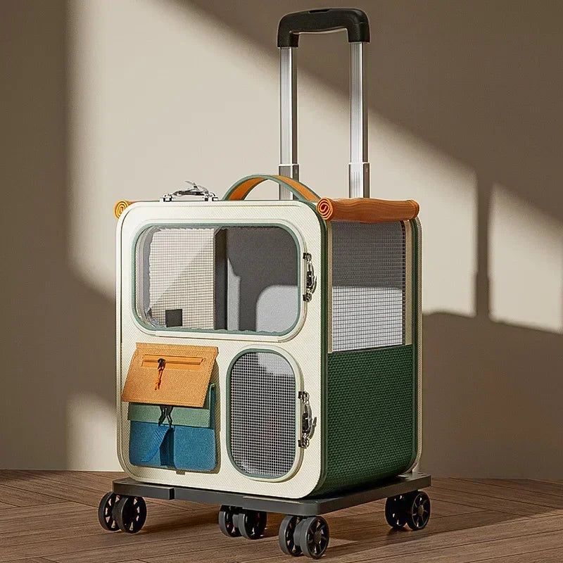 Cat Backpack Carrier with Wheels – Detachable & Travel-Friendly