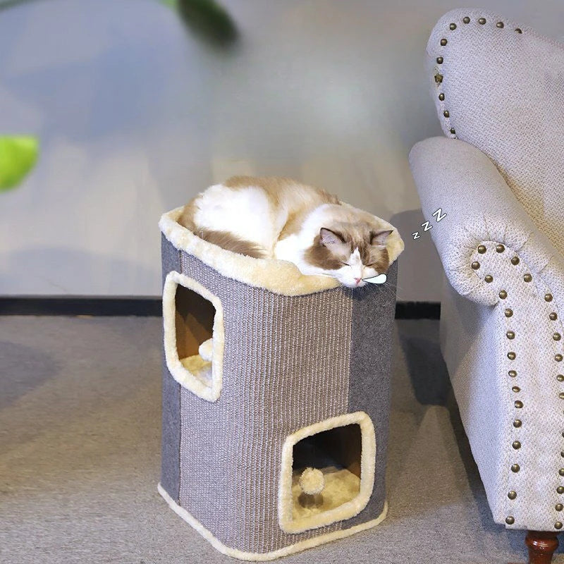 Multi-Layer Cat Climbing Frame Cat Bed Condo Tower