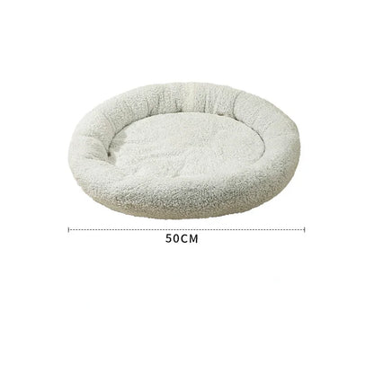 Round Pet Bed – Warm Fleece Nest for Small Pets