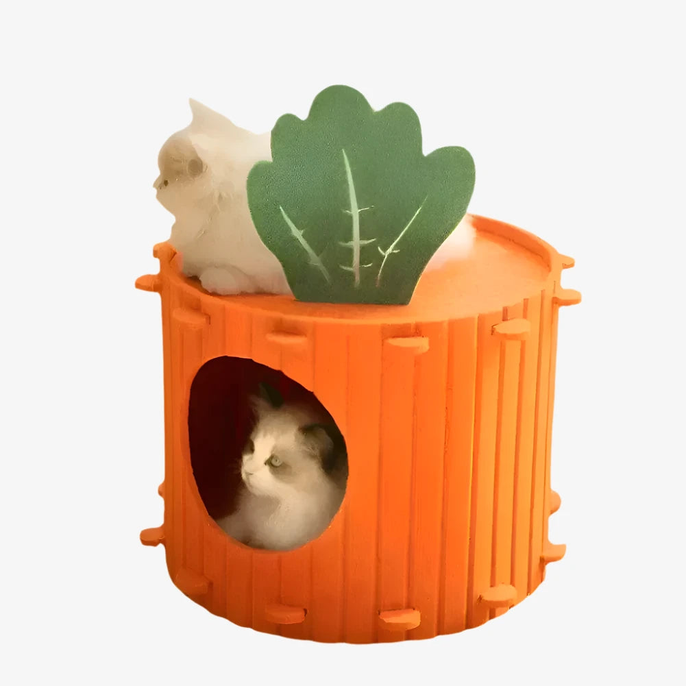 Carrot Felt Cat Tunnel & Bed