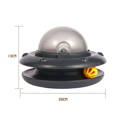 Spaceship Cat Turntable Toy – Interactive Treat Dispenser & Teaser (2025)