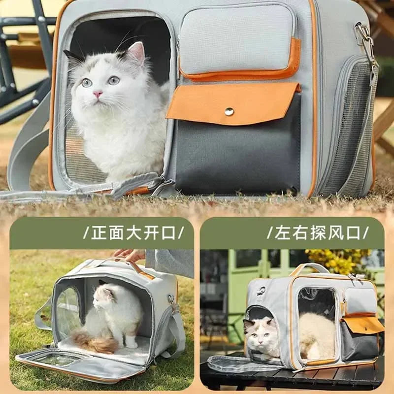 Portable Pet Backpack & Stroller – Trolley Case for Cats & Small Dogs