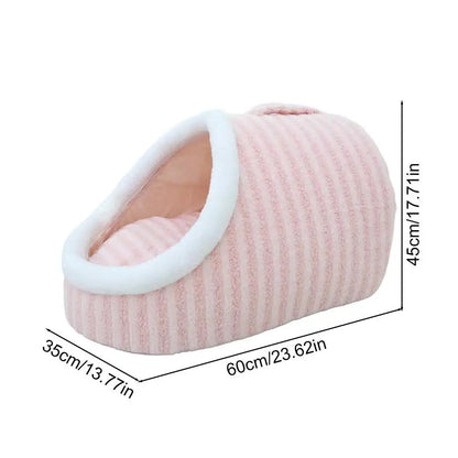 Cozy Slipper Cat Cave – Covered Hideaway Bed for Indoor Cats