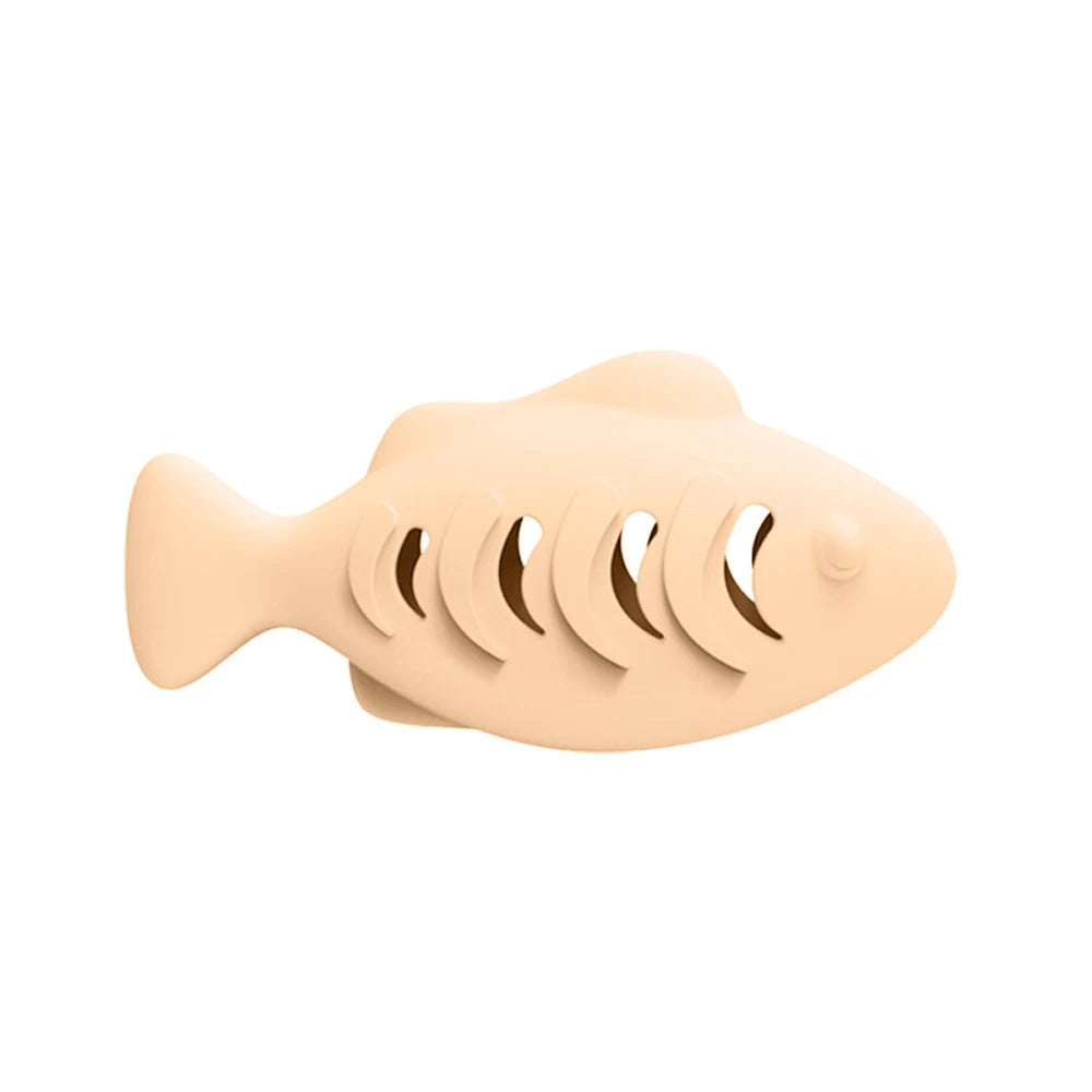 Silicone Fish Cat Chew Toy – Treat Dispenser & Dental Care