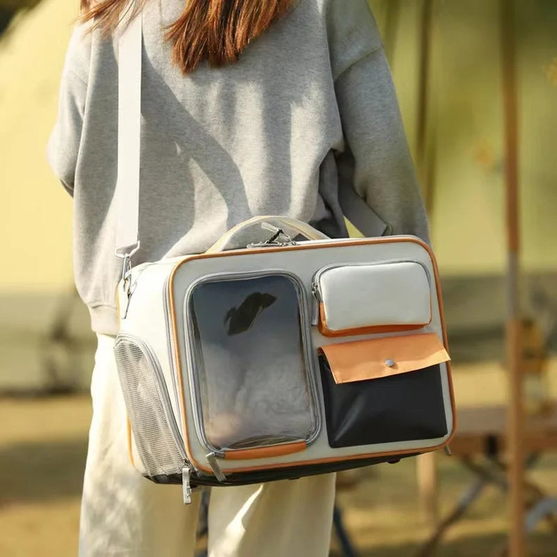 Valise à roulettes portable pour animaux de compagnie – Transporteur à roulettes pour chats et petits chiens