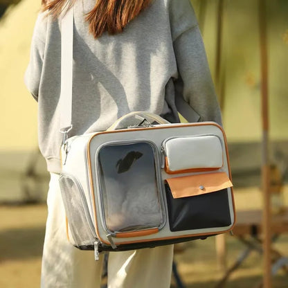 Valise à roulettes portable pour animaux de compagnie – Transporteur à roulettes pour chats et petits chiens