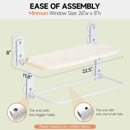 Foldable Cat Window Perch – Sturdy Steel Frame, Cozy Seat for Indoor Cats!