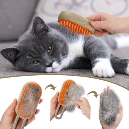 3-in-1 Steam Brush Cat Comb – Groom, Clean & Massage