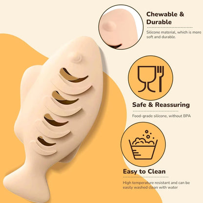 Silicone Fish Cat Chew Toy – Treat Dispenser & Dental Care