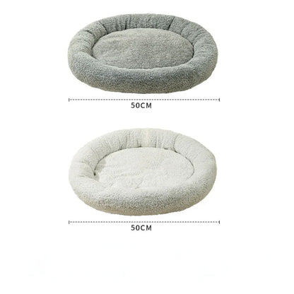 Round Pet Bed – Warm Fleece Nest for Small Pets