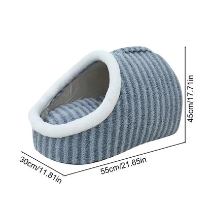 Cozy Slipper Cat Cave – Covered Hideaway Bed for Indoor Cats