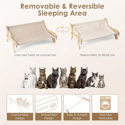 Adjustable Cat Window Perch – Hardwood & Metal Frame for Indoor Cats