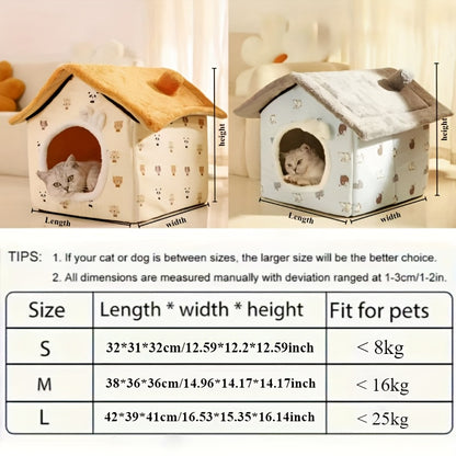 Classic Soft Cat House – All-Season Washable Pet Nest
