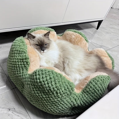 Charming Petal Cat & Dog Bed – Soft, Warm, and Cozy!