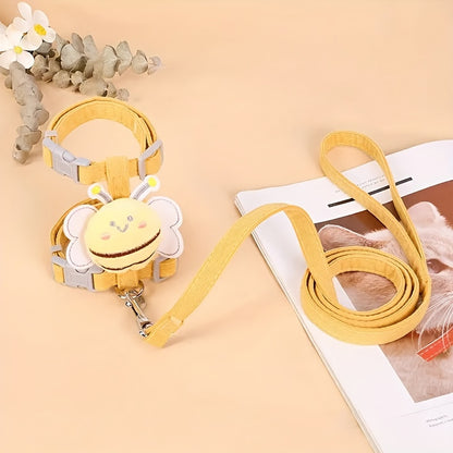Plush Bee Cat Harness & Leash – Adjustable, Stylish & Secure