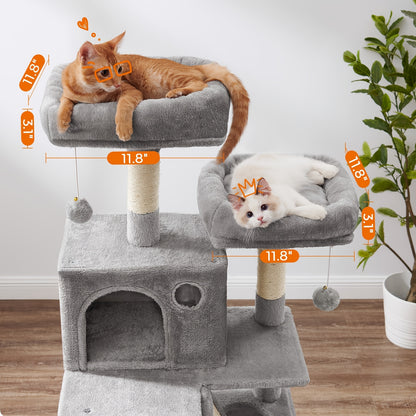 Feandrea Large Cat Tree – Multi-Level Tower with Scratching Posts & Hammock