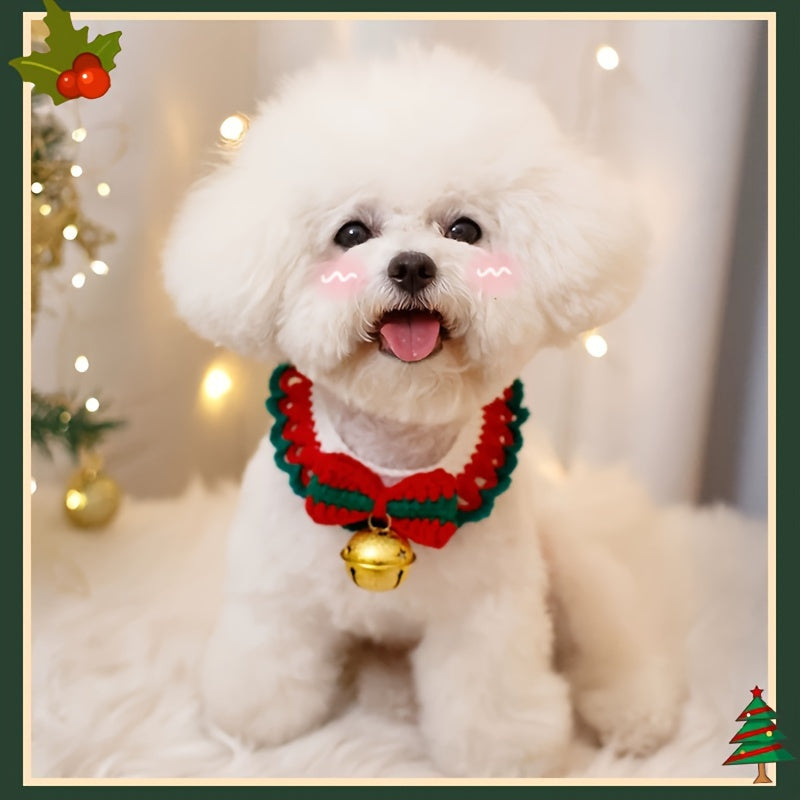 Festive Christmas Pet Scarf – Cozy Knit Holiday Accessory