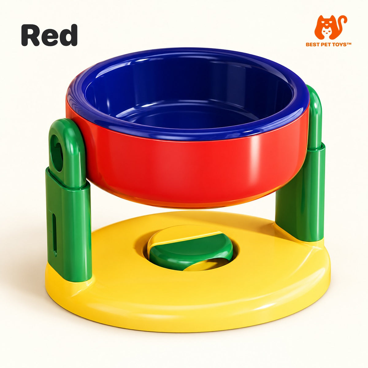 Best Pet Toys adjustable elevated pet bowl — Red