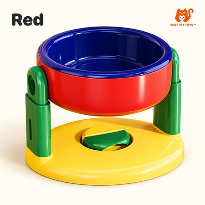 Best Pet Toys adjustable elevated pet bowl — Red