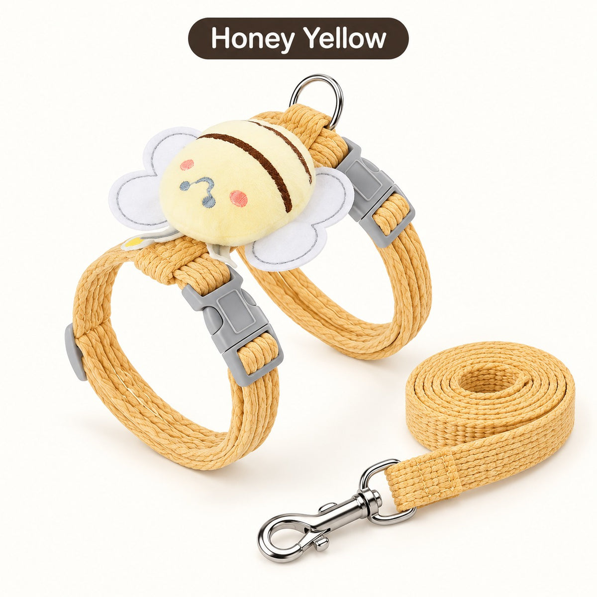 Honey yellow bee cat harness and leash