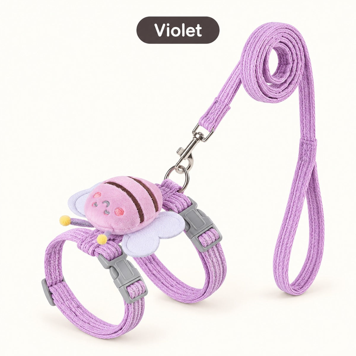 Violet bee cat harness and leash