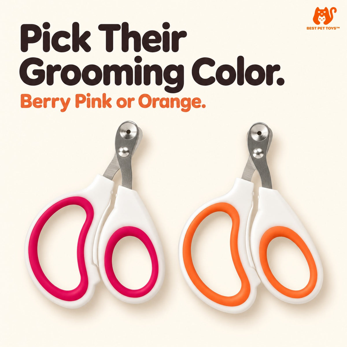 Berry Pink and Orange cat nail clipper colors