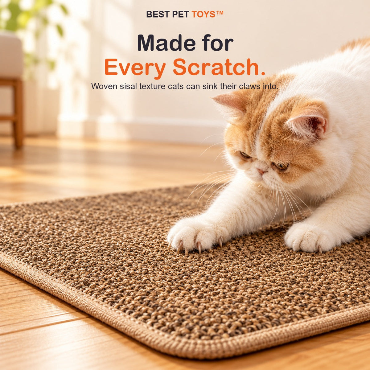 Best Pet Toys Cat Scratching Mat – woven sisal close-up