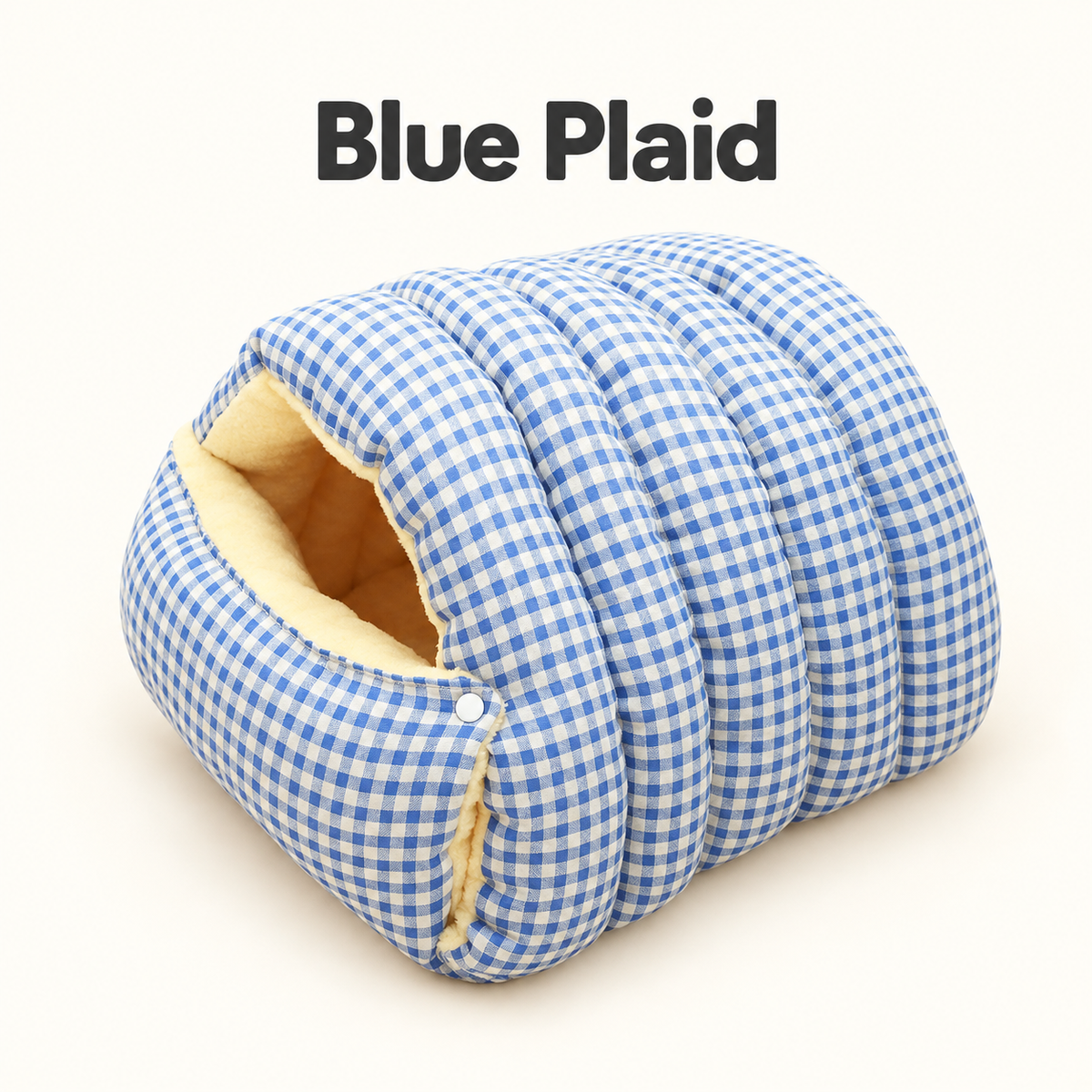 Blue Plaid Cozy Cave Cat Sleeping Bag