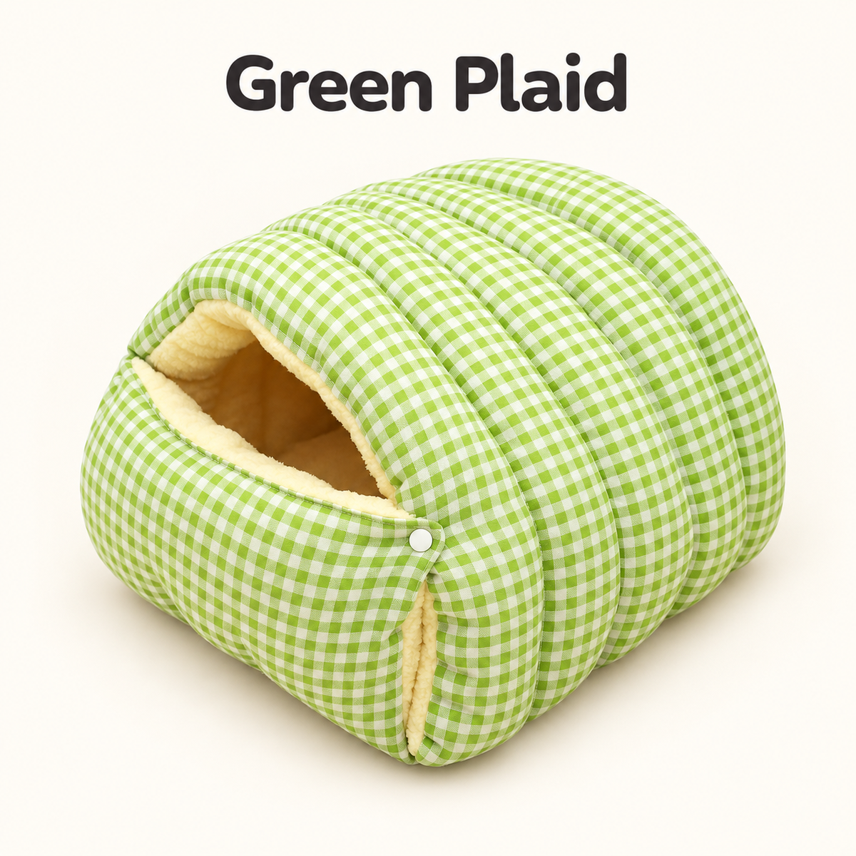 Green Plaid Cozy Cave Cat Sleeping Bag