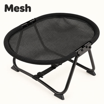 Mesh variant black elevated foldable pet bed