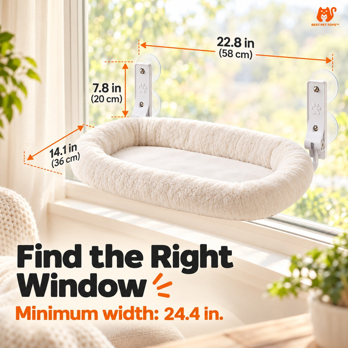 Foldable window perch size and minimum window width
