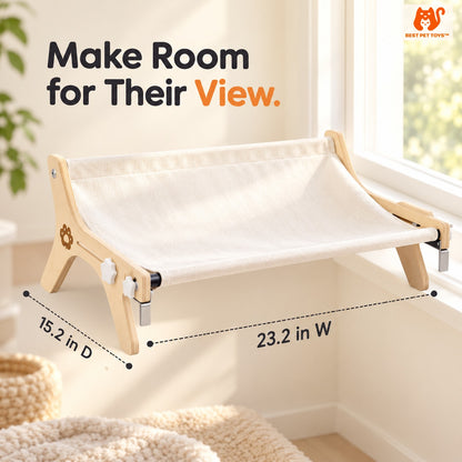 Wooden cat window perch dimensions 23.2 by 15.2 inches