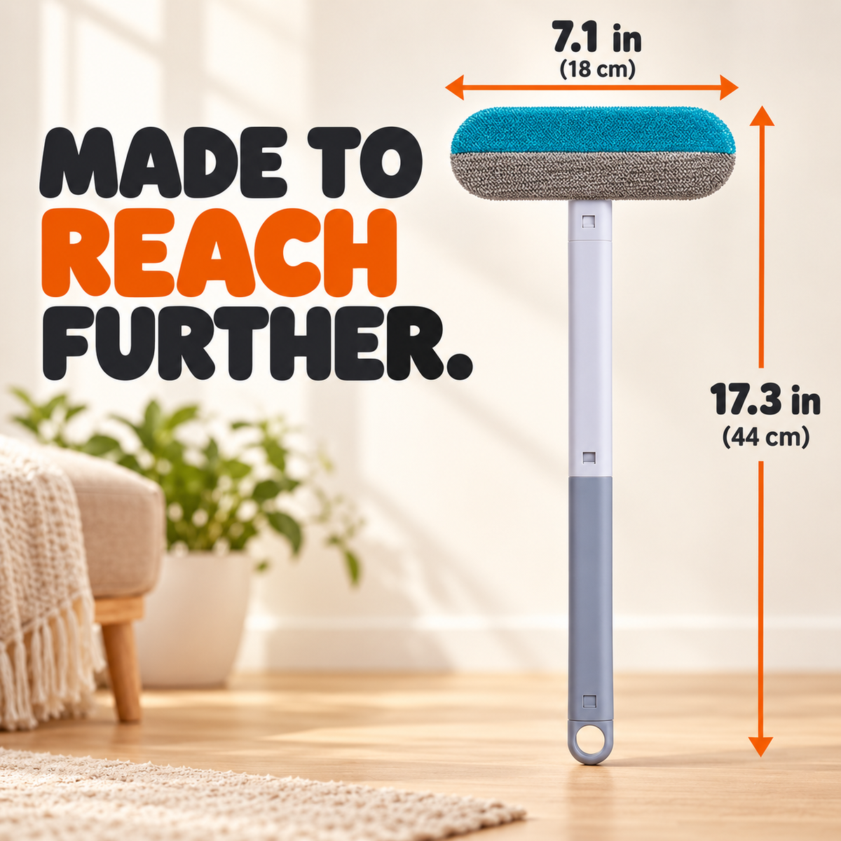 One cleaning brush with approximate 17.3 by 7.1 inch dimensions